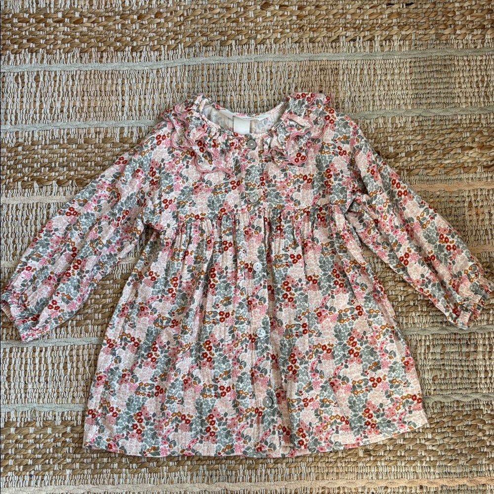H&M Adorables Pink Floral Ruffle Dress